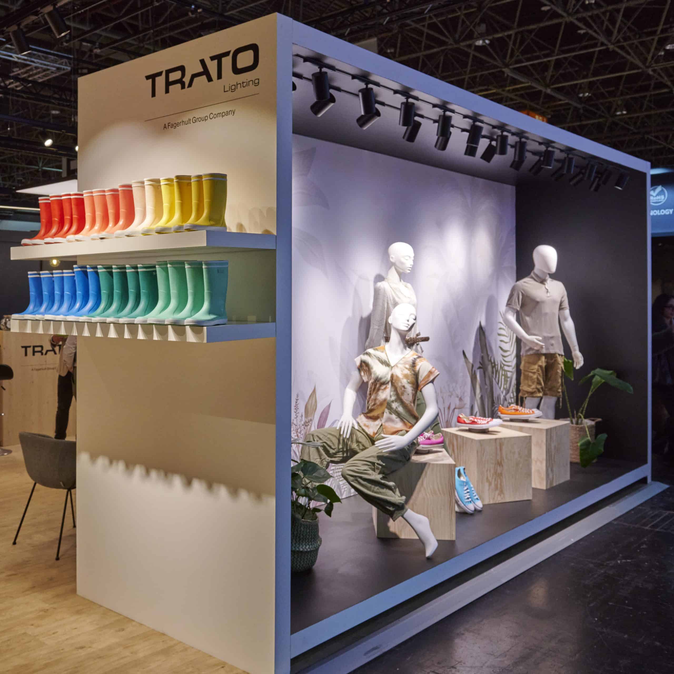 Espace démonstration merch TRATO Lighting
